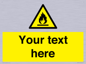 Custom flammable sign